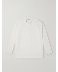 Studio Nicholson - Grandad-Collar Cotton-Poplin Shirt - Lyst