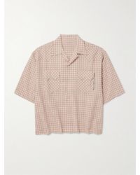 Kapital - Camp-collar Logo-appliquéd Checked Cotton And Linen-blend Seersucker Western Shirt - Lyst