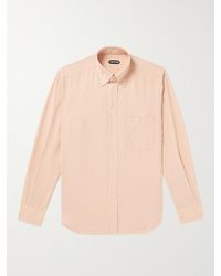 Tom Ford - Button-Down Collar Lyocell And Silk-Blend Shirt - Lyst