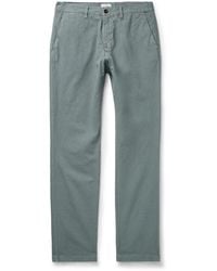 Hartford - Tyron Slim-Fit Straight-Leg Cotton And Linen-Blend Twill Trousers - Lyst