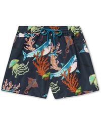 Paul Smith Short-length Printed Recycled Swim Shorts - Blue