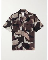 Norse Projects - Camicia in popeline di cotone con stampa camouflage e colletto aperto Mads - Lyst
