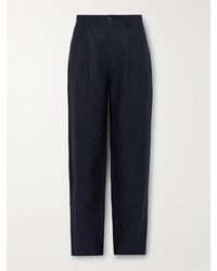 De Bonne Facture - Straight-leg Pleated Linen Suit Trousers - Lyst