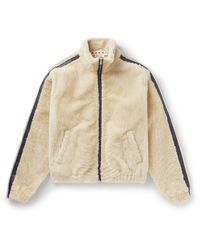 Marni - Striped Leather-trimmed Shearling Jacket - Lyst