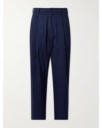 Kardo - Yuki Wide-Leg Pleated Striped Cotton Suit Trousers - Lyst