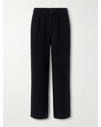 Blue Blue Japan - Wide-Leg Pleated Cotton-Sashiko Trousers - Lyst