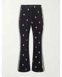 Kapital - Cropped Flared Webbing-trimmed Embroidered Cotton-blend Corduroy Sweatpants - Lyst