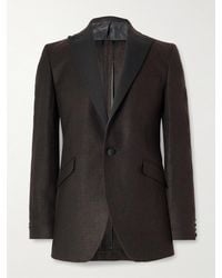 Favourbrook - Randwick Slim-Fit Faille-Trimmed Herringbone Linen And Silk-Blend Tuxedo Jacket - Lyst