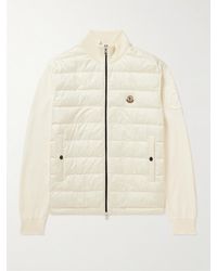 Moncler - Panelled Cotton And Quilted Shell Down Zip-up Cardigan - Lyst
