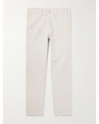 Hartford - Tyron Slim-Fit Straight-Leg Cotton And Linen-Blend Trousers - Lyst