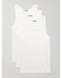 CDLP - Three-Pack Ribbed Stretch Lyocell And Cotton-Blend Jersey Tank Tops - Lyst