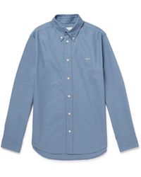 NN07 - Colby 5910 Button-Down Collar Logo-Embroidered Organic Cotton Shirt - Lyst