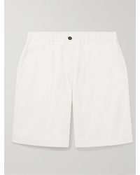 Universal Works - Straight-leg Pleated Cotton-twill Shorts - Lyst