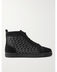 Christian Louboutin - Louis Orlato Rubber-trimmed Coated-canvas And Suede High-top Sneakers - Lyst