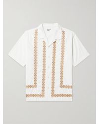 Universal Works - Minari Embroidered Camp-collar Poplin Shirt - Lyst