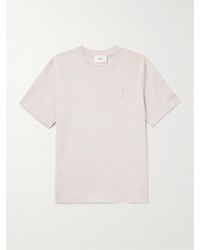 Ami Paris - T-shirt in jersey di cotone con logo goffrato - Lyst