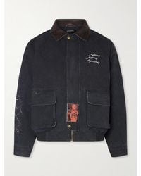 Enfants Riches Deprimes - Constructivist Logo-Embroidered Leather-Trimmed Cotton-Canvas Jacket - Lyst