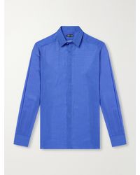 Tom Ford - Micro-Striped Silk-Organza Shirt - Lyst