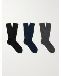 FALKE - No. 9 Pure Fil D ́écosse Three-pack Cotton-blend Socks - Lyst