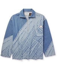 Loewe - Paula'S Ibiza Logo-Appliquéd Frayed Printed Denim Shirt - Lyst