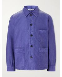 AURALEE - Garment-Dyed Cotton-Moleskin Blouson Jacket - Lyst