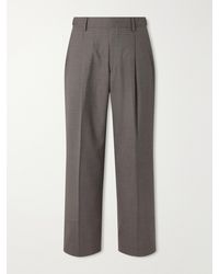 NN07 - Kay 10071 Straight-Leg Pleated Checked Basketweave Wool-Blend Trousers - Lyst