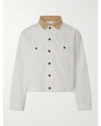 CHERRY LA - Corduroy-Trimmed Denim Jacket - Lyst