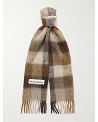 Acne Studios - Vally Strickschal mit Karomuster und Fransen - Lyst