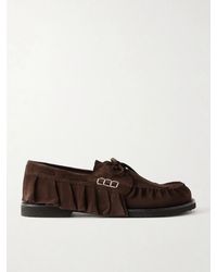 JW Anderson - Ruffle Suede Boat Shoes - Lyst