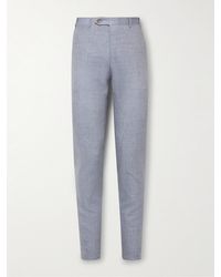 Canali - Straight-leg Slub Linen And Wool-blend Suit Trousers - Lyst