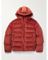 Zegna - Leather-trimmed Quilted Hooded Cotton-blend Corduroy Down Jacket - Lyst