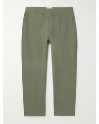 Folk - Lunar Straight-Leg Linen And Cotton-Blend Suit Trousers - Lyst