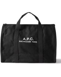 A.P.C. - Recuperation Logo-Print Cotton-Canvas Tote Bag - Lyst