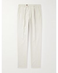 Brunello Cucinelli - Straight-Leg Pleated Cotton-Corduroy Suit Trousers - Lyst