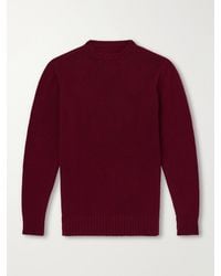Anderson & Sheppard - Super Soft Rib-Trimmed Cashmere Sweater - Lyst