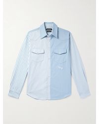 CHERRY LA - Camicia in cotone Oxford a righe con logo ricamato - Lyst