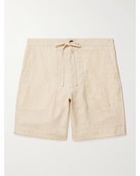 Richard James - Straight-leg Striped Linen And Wool-blend Drawstring Shorts - Lyst