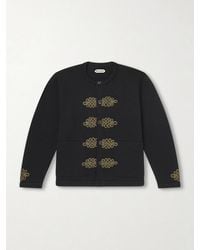 Bode - Bannister Appliquéd Virgin Wool Cardigan - Lyst