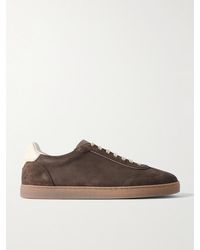 Brunello Cucinelli - Sneakers Aus Veloursleder Mit Leder - Lyst