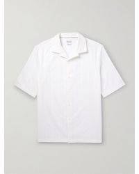 Brunello Cucinelli - Gestreiftes Hemd aus strukturierter Baumwolle mit Reverskragen - Lyst