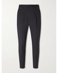 Officine Generale - Drew Tapered Pleated Wool-Twill Trousers - Lyst
