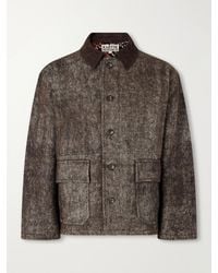 Kartik Research - Suede-Trimmed Yak And Silk-Blend Twill Jacket - Lyst