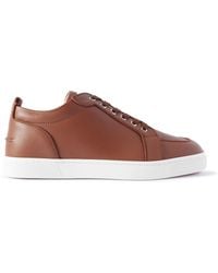 Christian Louboutin - Rantulow Orlato Grosgrain-trimmed Full-grain Leather Sneakers - Lyst