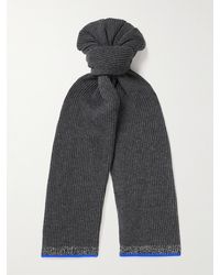 Johnstons of Elgin - Striped Ribbed Cashmere Scarf - Lyst