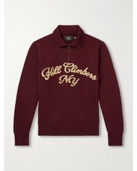 RRL - Embroidered Wool Half-Zip Sweater - Lyst