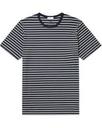 Sunspel - Striped Supima Cotton-Jersey T-Shirt - Lyst