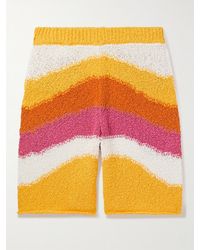 Marni - Straight-Leg Crochet-Knit Striped Cotton Shorts - Lyst