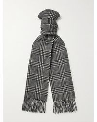 Tom Ford - Fringed Prince Of Wales Checked Cashmere Scarf - Lyst