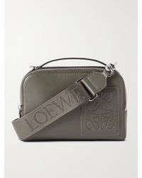 Loewe - Mini Logo-debossed Leather Messenger Bag - Lyst