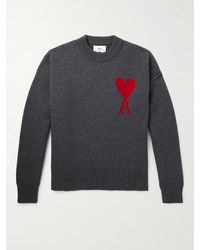 Ami Paris - Adc Logo-intarsia Wool Sweater - Lyst